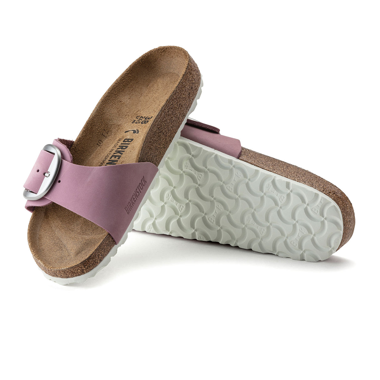 Birkenstock Madrid Big Buckle Narrow Slide Sandal (Women) - Orchid Nubuck Sandal - Slide - The Heel Shoe Fitters