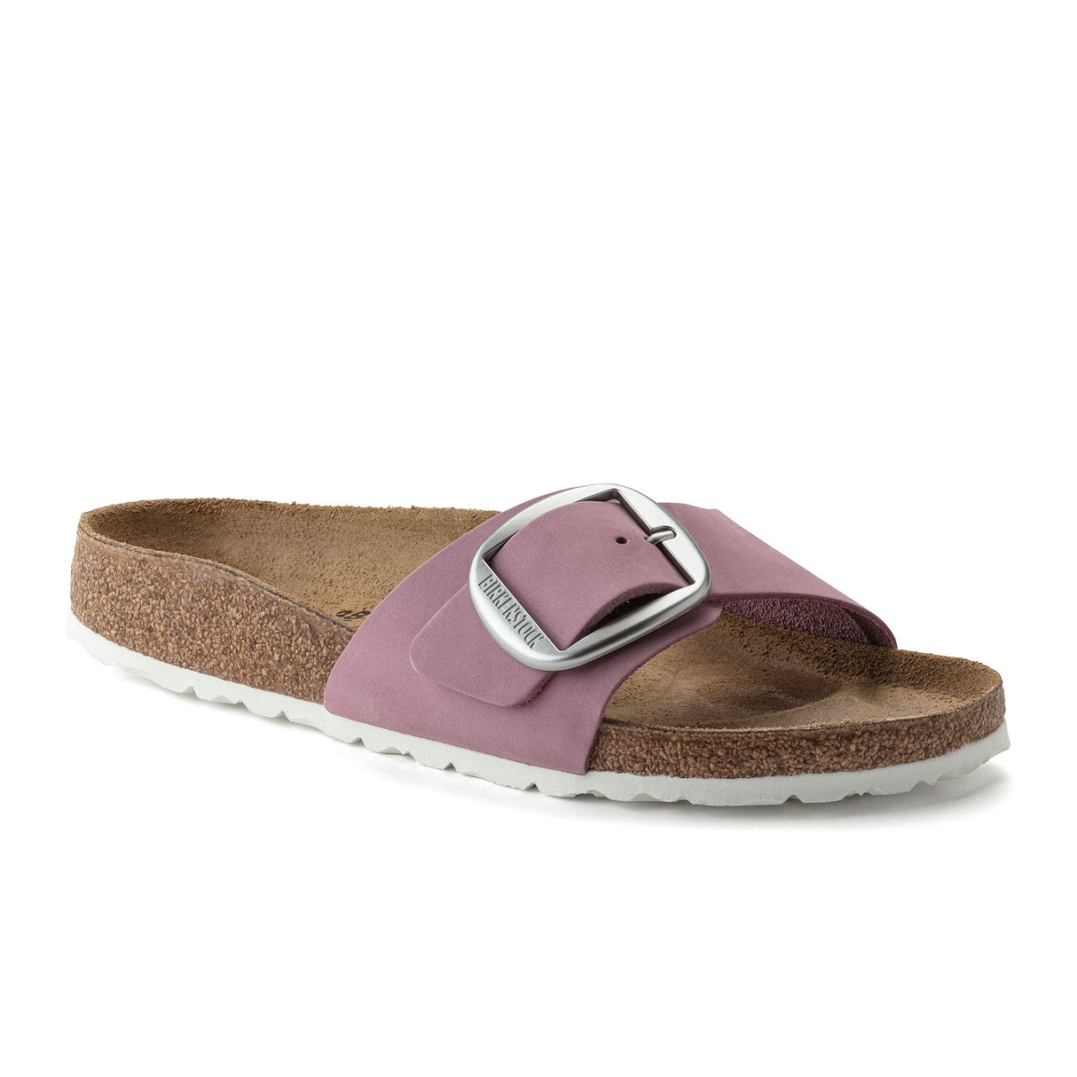 Birkenstock Madrid Big Buckle Narrow Slide Sandal (Women) - Orchid Nubuck Sandal - Slide - The Heel Shoe Fitters