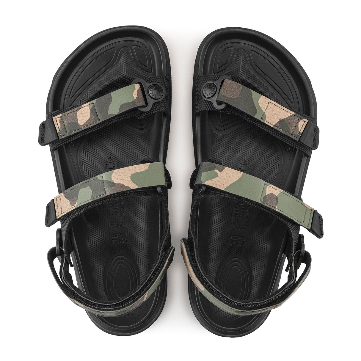 Birkenstock Kalahari Backstrap Sandal (Women) - Black/Camo Birko-Flor Futura Sandal - Backstrap - The Heel Shoe Fitters