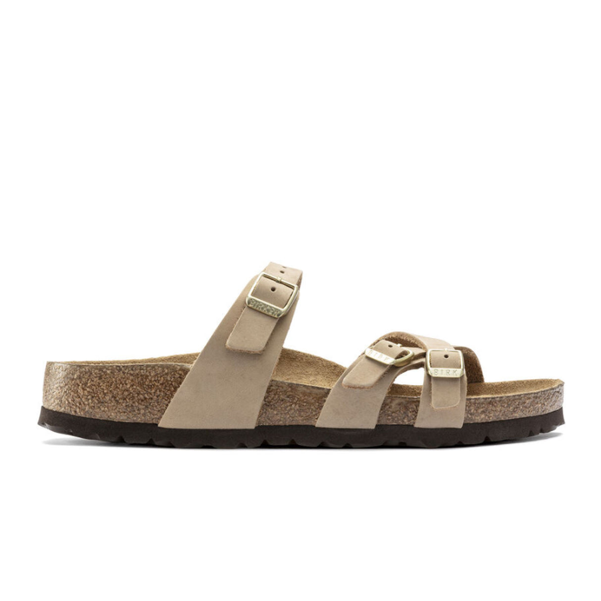 Birkenstock Franca Soft Footbed Slide Sandal (Women) - Sandcastle Nubuck Sandal - Slide - The Heel Shoe Fitters