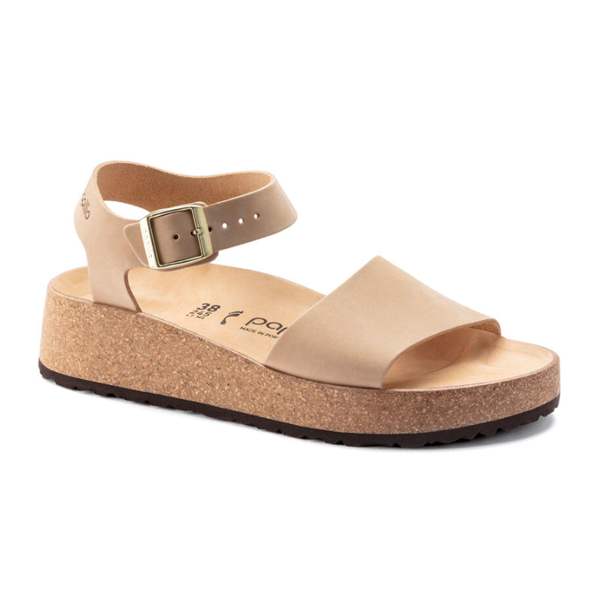 Birkenstock Glenda Narrow Wedge Sandal (Women) - Sandcastle Nubuck Leather Sandal - Heel/Wedge - The Heel Shoe Fitters