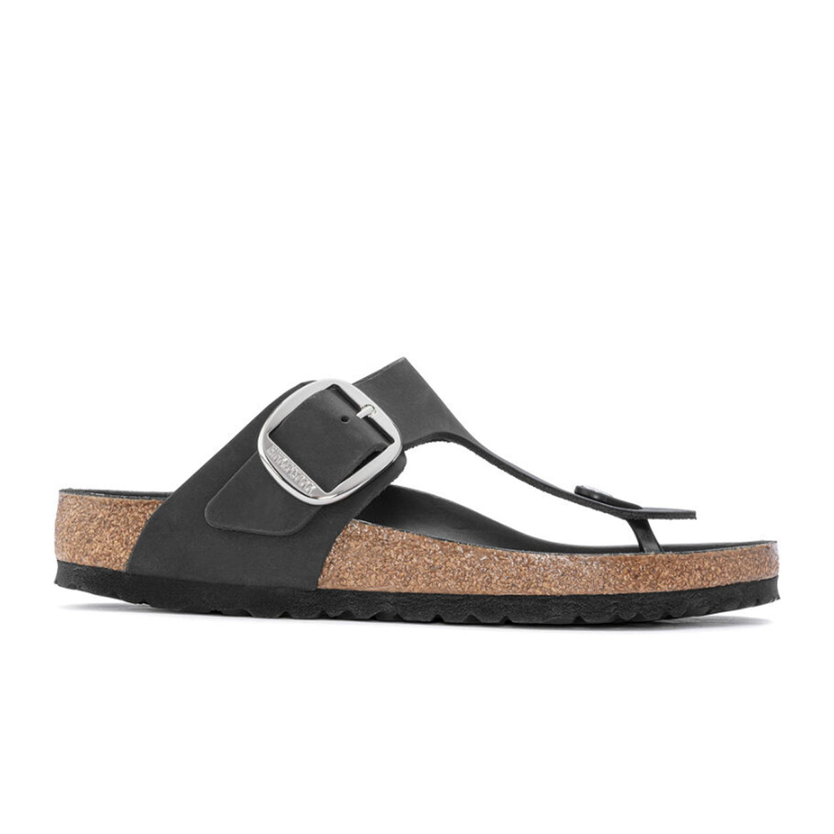 Birkenstock Gizeh Big Buckle Sandal (Women) - Black Oiled Leather Sandal - Thong - The Heel Shoe Fitters