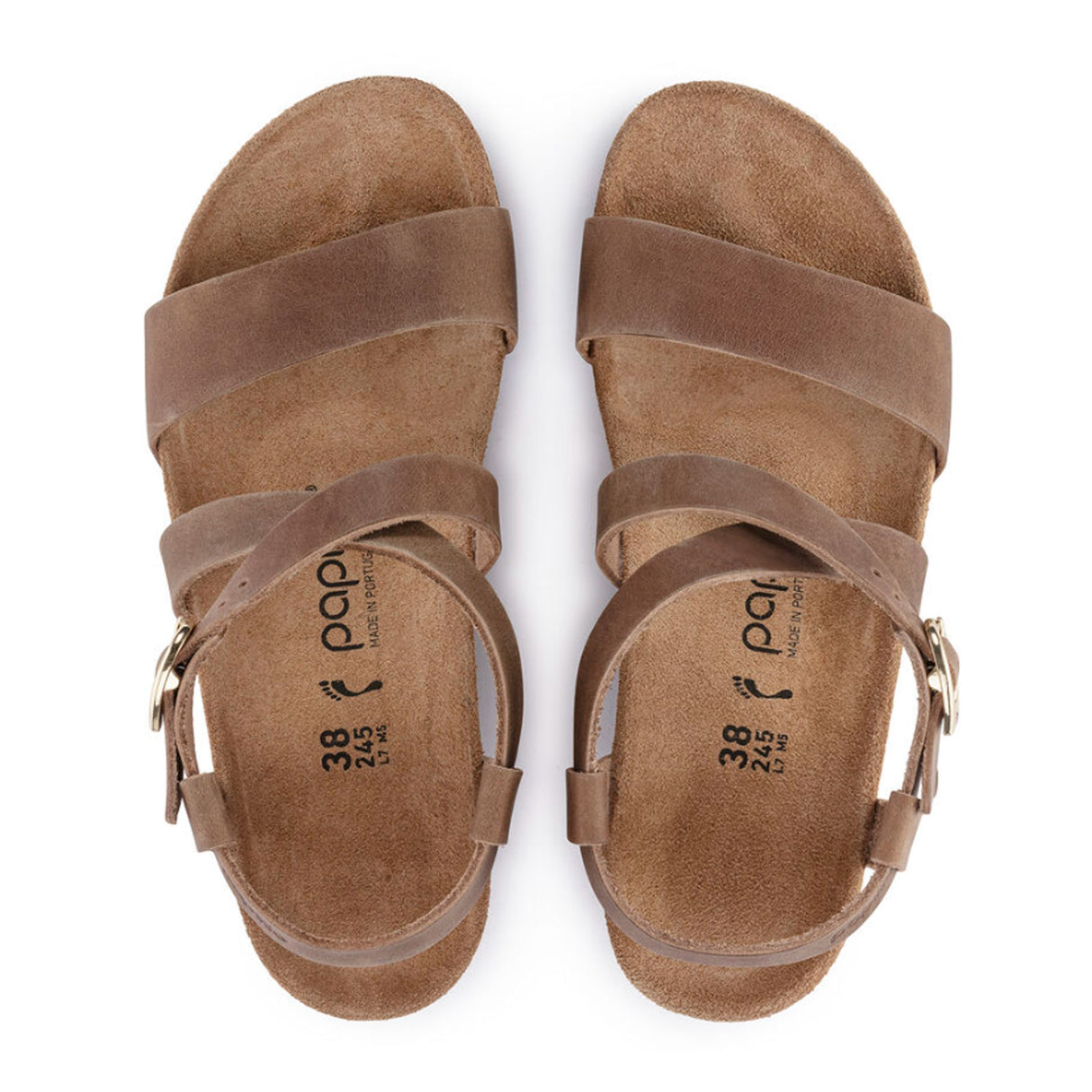 Birkenstock Sibyl Ring-Buckle Narrow Wedge Sandal (Women) - Cognac Oiled Leather Sandal - Heel/Wedge - The Heel Shoe Fitters