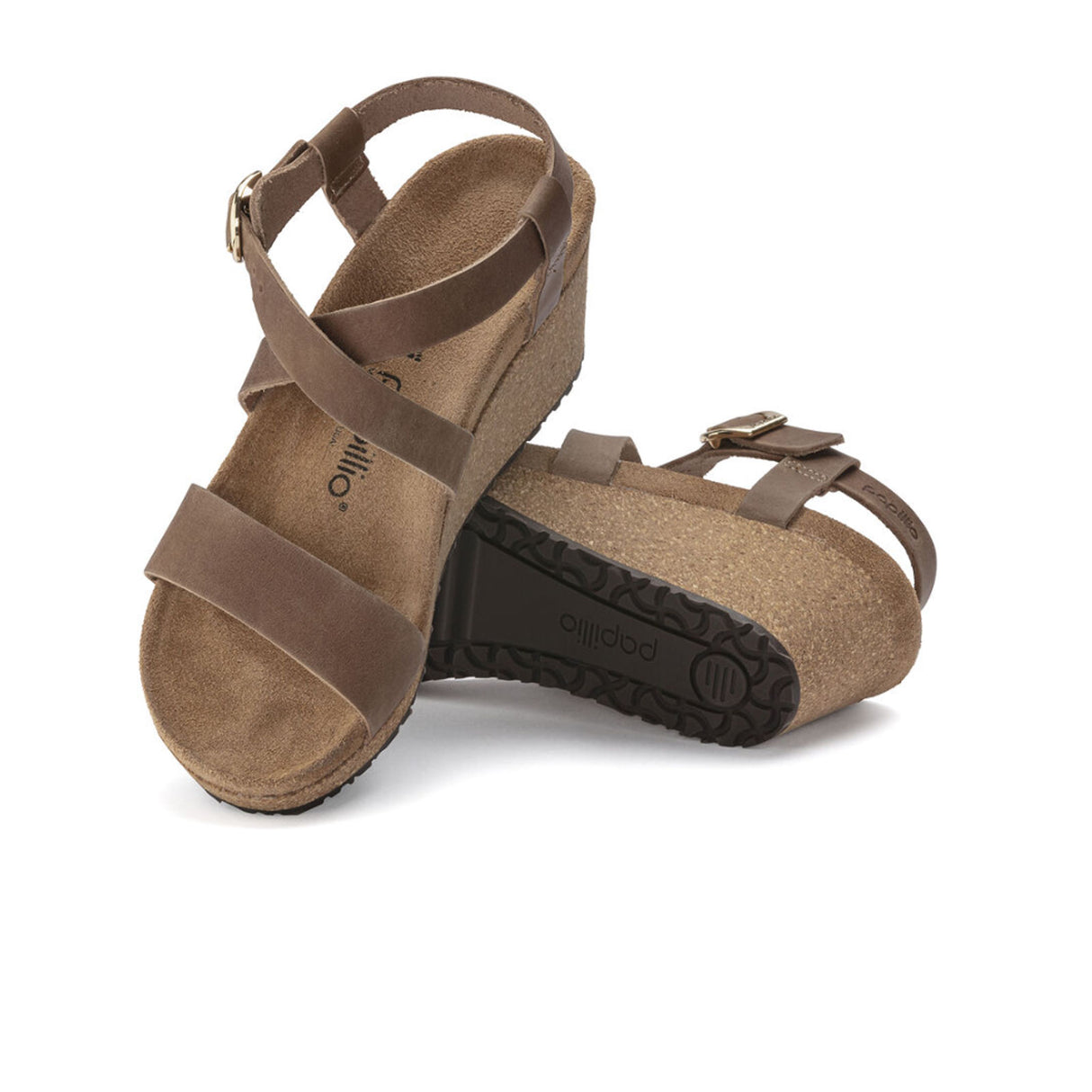 Birkenstock Sibyl Ring-Buckle Narrow Wedge Sandal (Women) - Cognac Oiled Leather Sandal - Heel/Wedge - The Heel Shoe Fitters