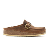 Birkenstock Buckley Clog (Women) - Cognac Oiled Leather Dress-Casual - Clogs & Mules - The Heel Shoe Fitters