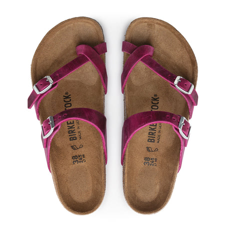 Birkenstock Mayari Thong Sandal (Women) - Festival Fuchsia Oiled Leather Sandals - Thong - The Heel Shoe Fitters