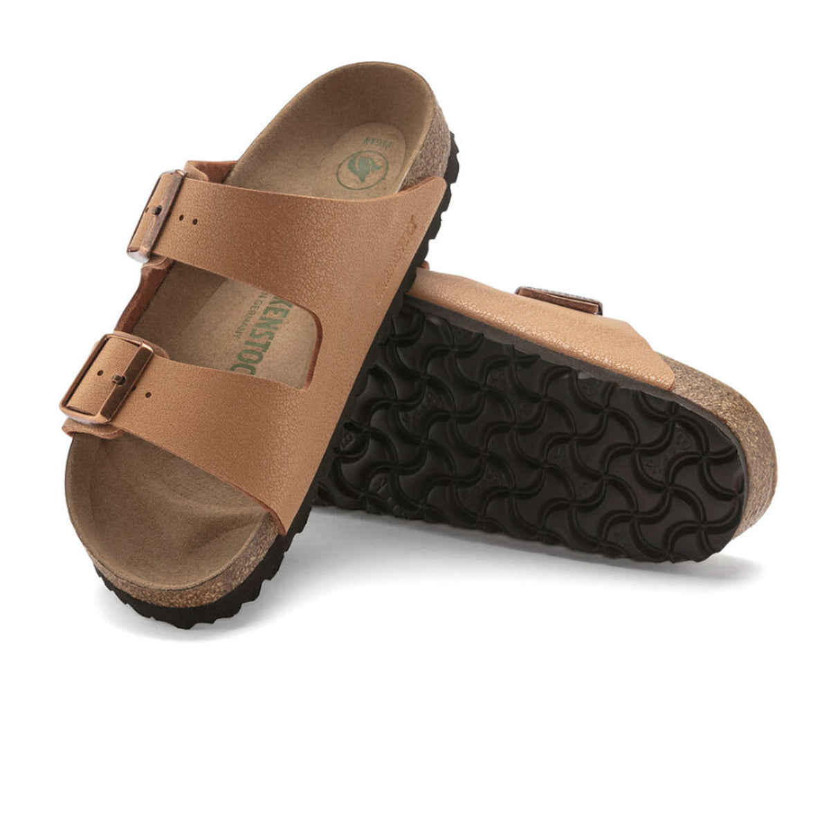 Birkenstock Arizona Vegan Slide Sandal (Women) - Pecan Birkibuc Sandal - Slide - The Heel Shoe Fitters