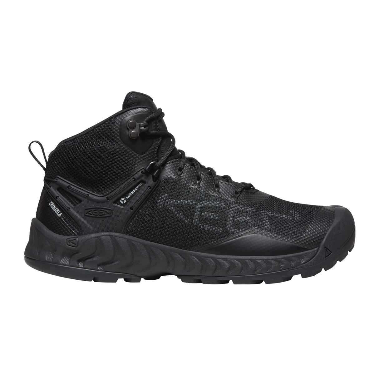Keen NXIS EVO Mid Waterproof Hiking Shoe (Men) - Triple Black Athletic - Hiking - The Heel Shoe Fitters