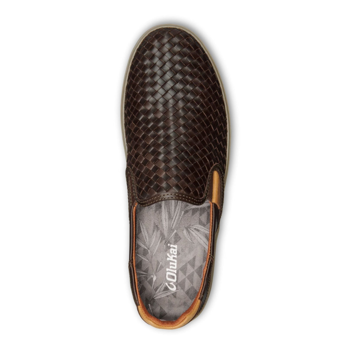 OluKai Lae'ahi Lauhala Slip On (Men) - Dark Wood/Dark Wood Dress-Casual - Slip On - The Heel Shoe Fitters