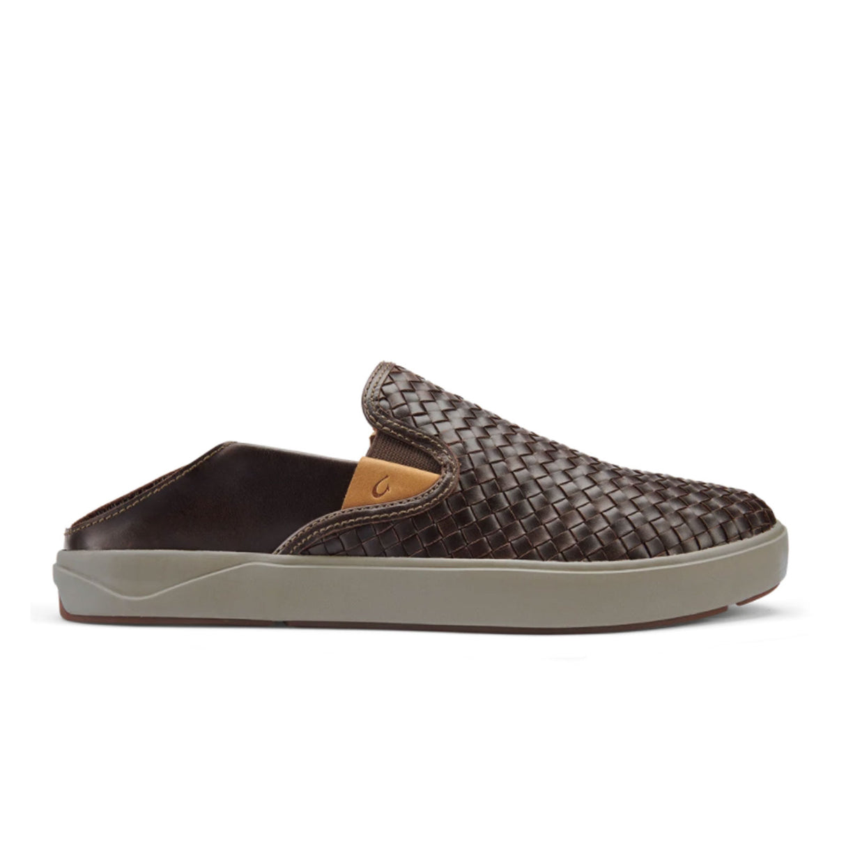 OluKai Lae'ahi Lauhala Slip On (Men) - Dark Wood/Dark Wood Dress-Casual - Slip On - The Heel Shoe Fitters