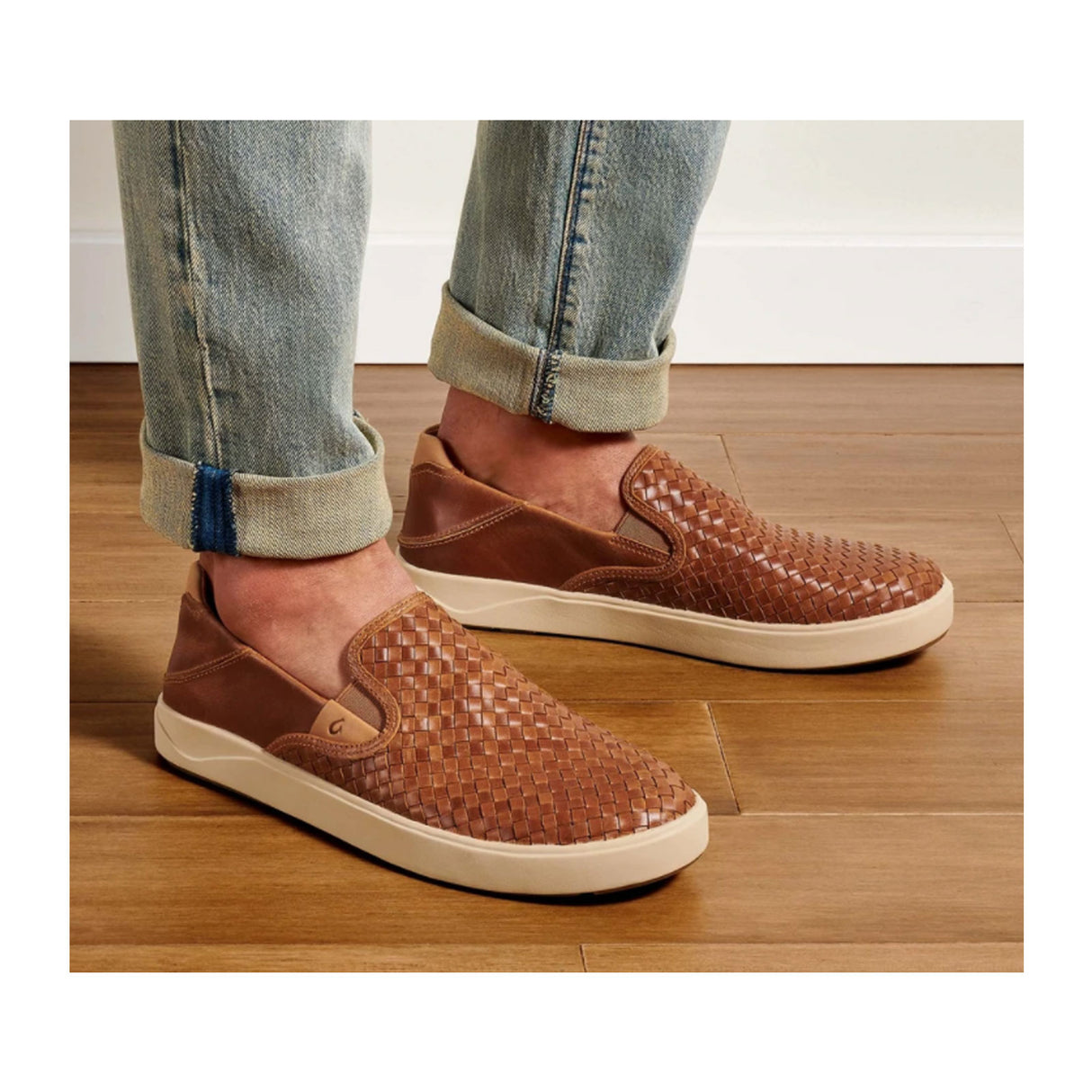 OluKai Lae'ahi Lauhala Slip On (Men) - Fox/Fox Dress-Casual - Slip On - The Heel Shoe Fitters