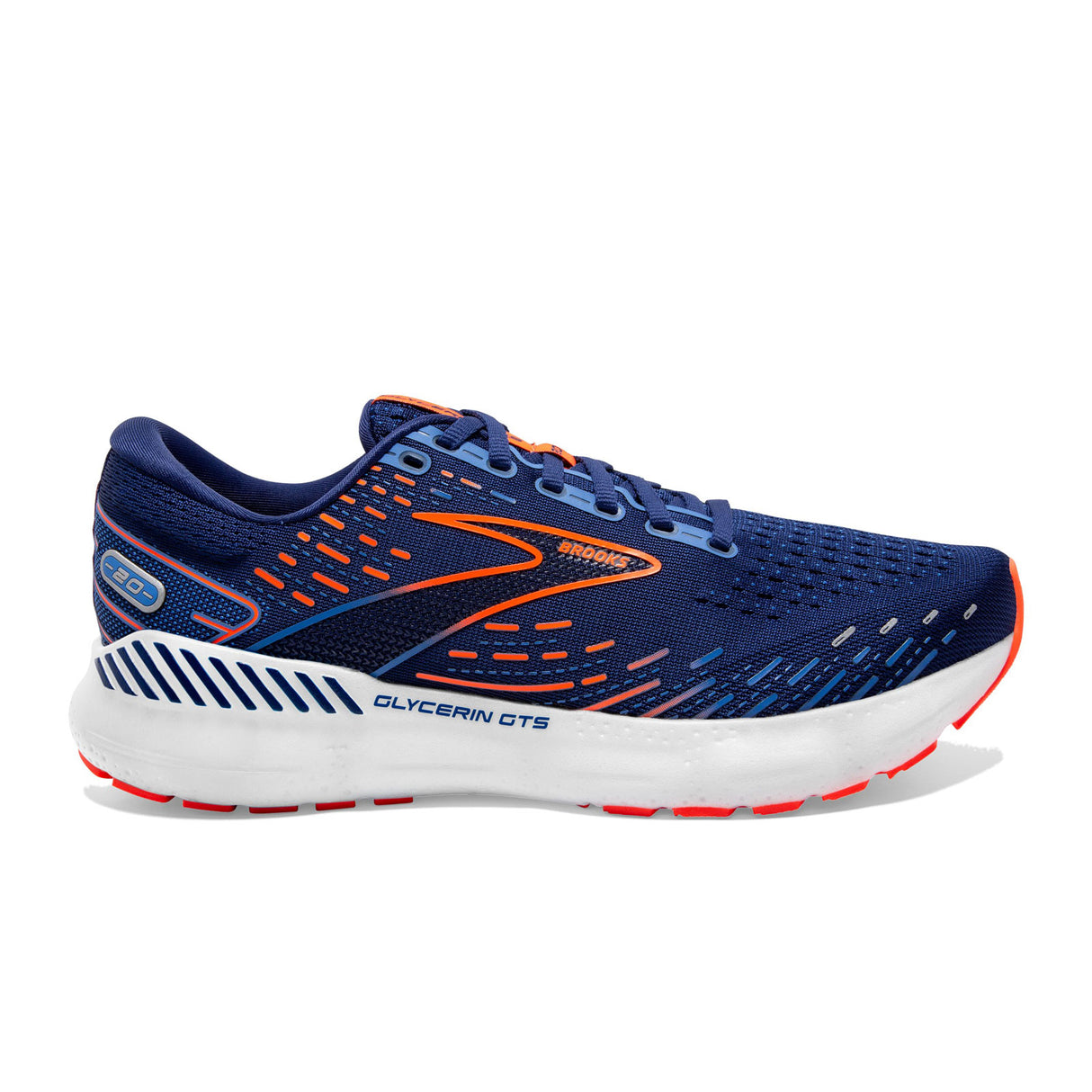 Brooks Glycerin GTS 20 Running Shoe (Men) - Blue Depths/Palace Blue/Orange Athletic - Running - Stability - The Heel Shoe Fitters