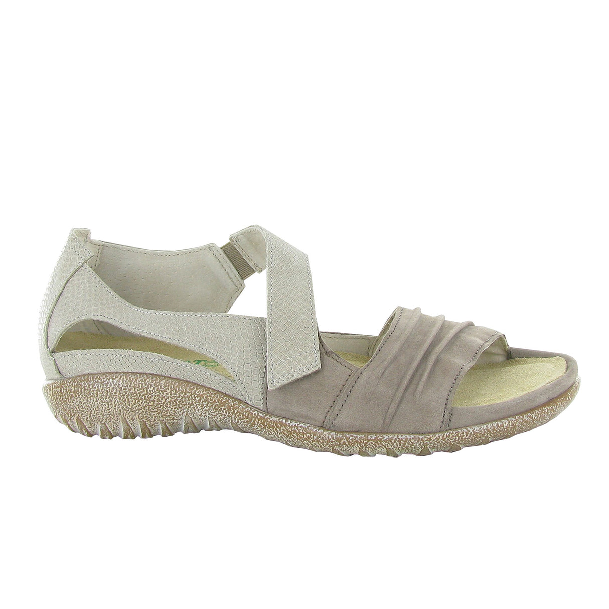 Naot Papaki Backstrap Sandal (Women) - Stone Nubuck/Beige Lizard Leather Sandal - Backstrap - The Heel Shoe Fitters