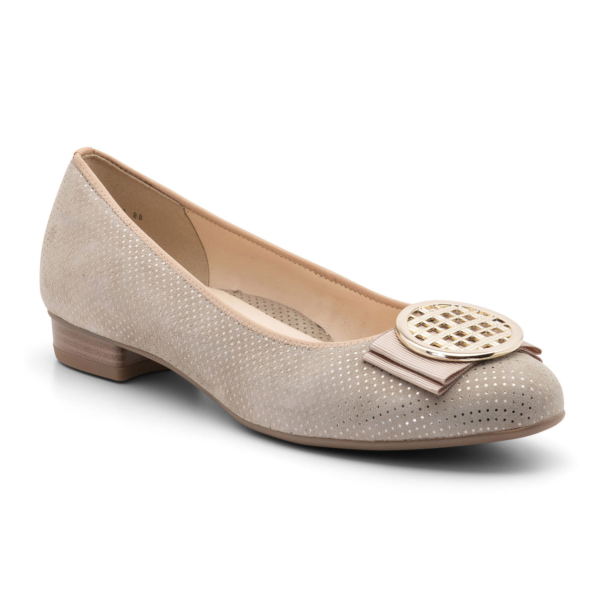 Ara Bambi Ballet Flat (Women) - Sand Puntikid Dress-Casual - Heels - The Heel Shoe Fitters