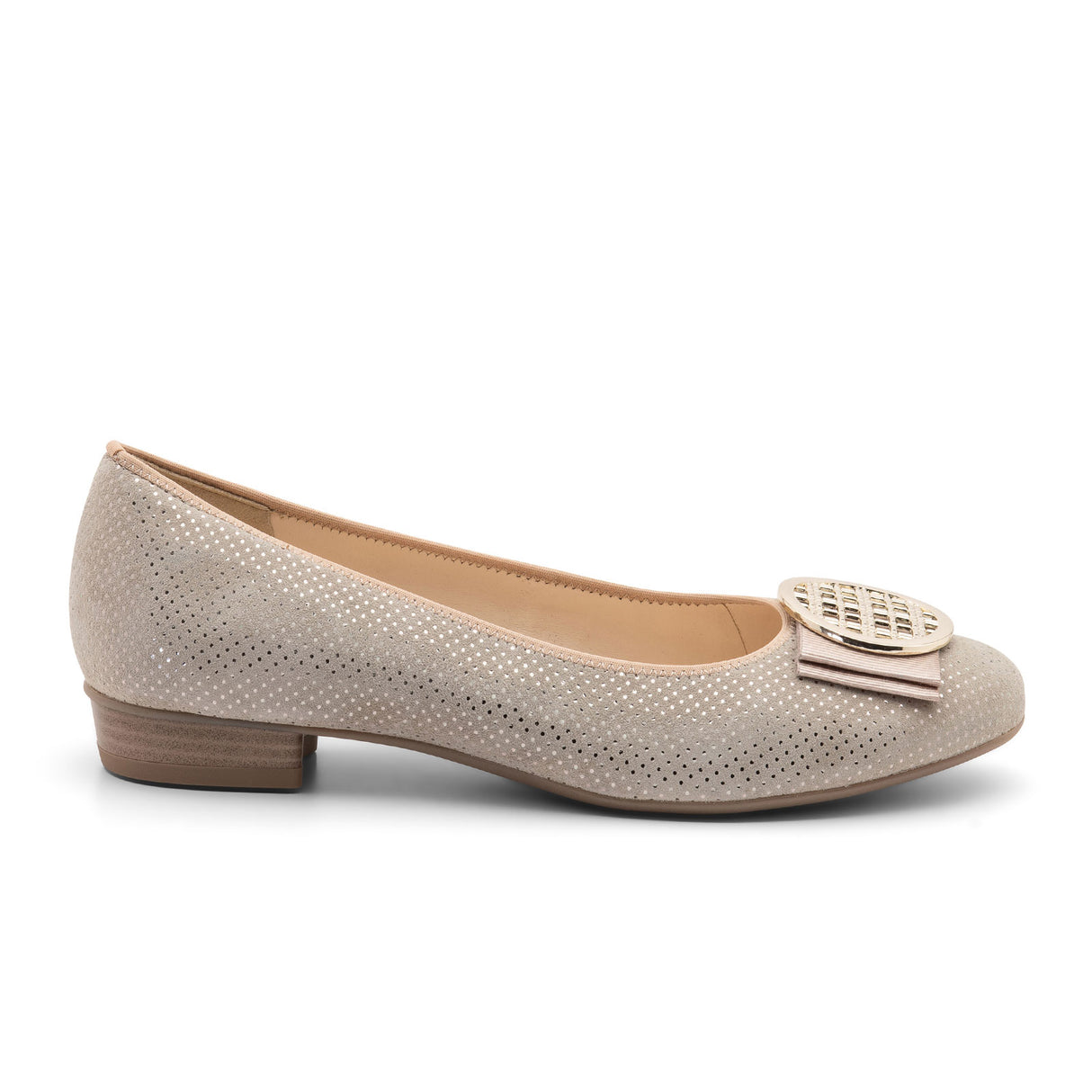 Ara Bambi Ballet Flat (Women) - Sand Puntikid Dress-Casual - Heels - The Heel Shoe Fitters