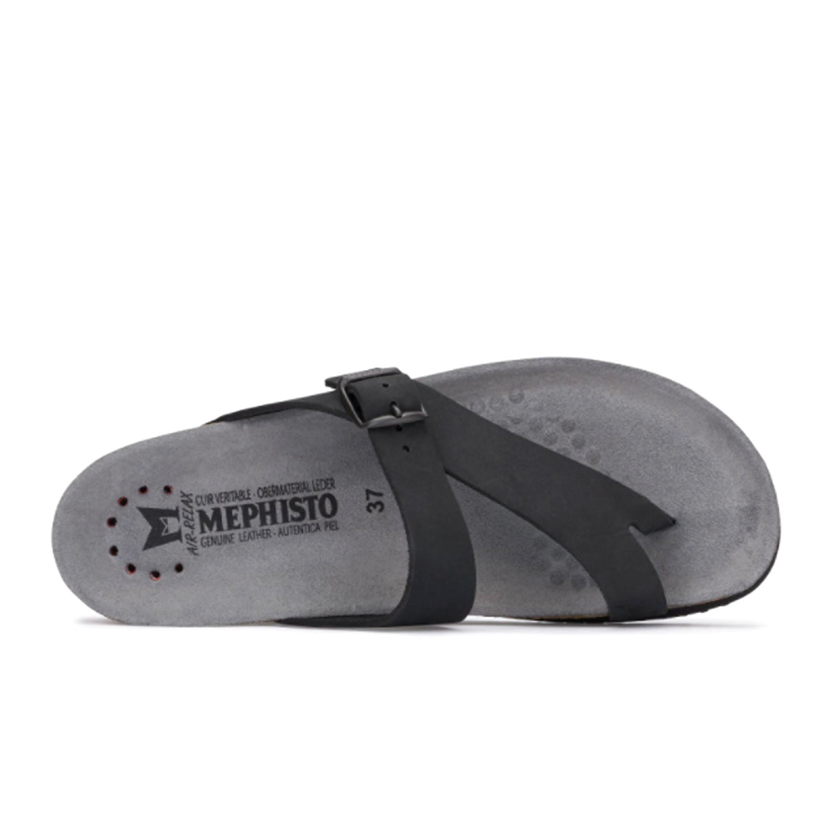 Mephisto Helen Sandal (Women) - Black Nubuck Sandal - Thong - The Heel Shoe Fitters