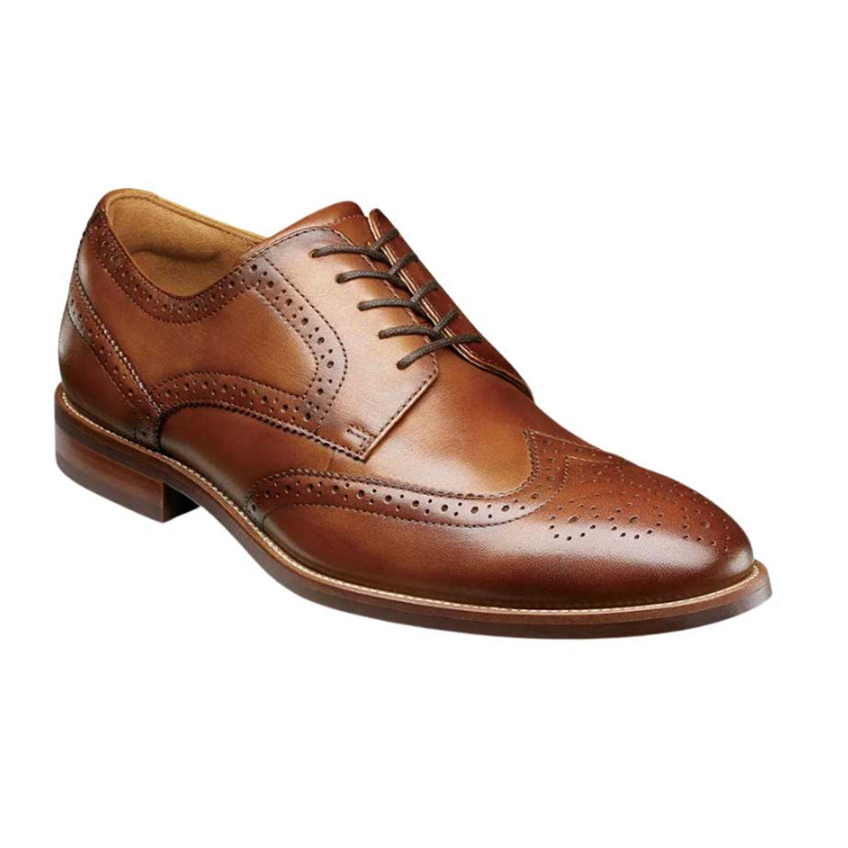 Florsheim Rucci Wing Tip Oxford (Men) - Cognac Dress-Casual - Oxford - The Heel Shoe Fitters