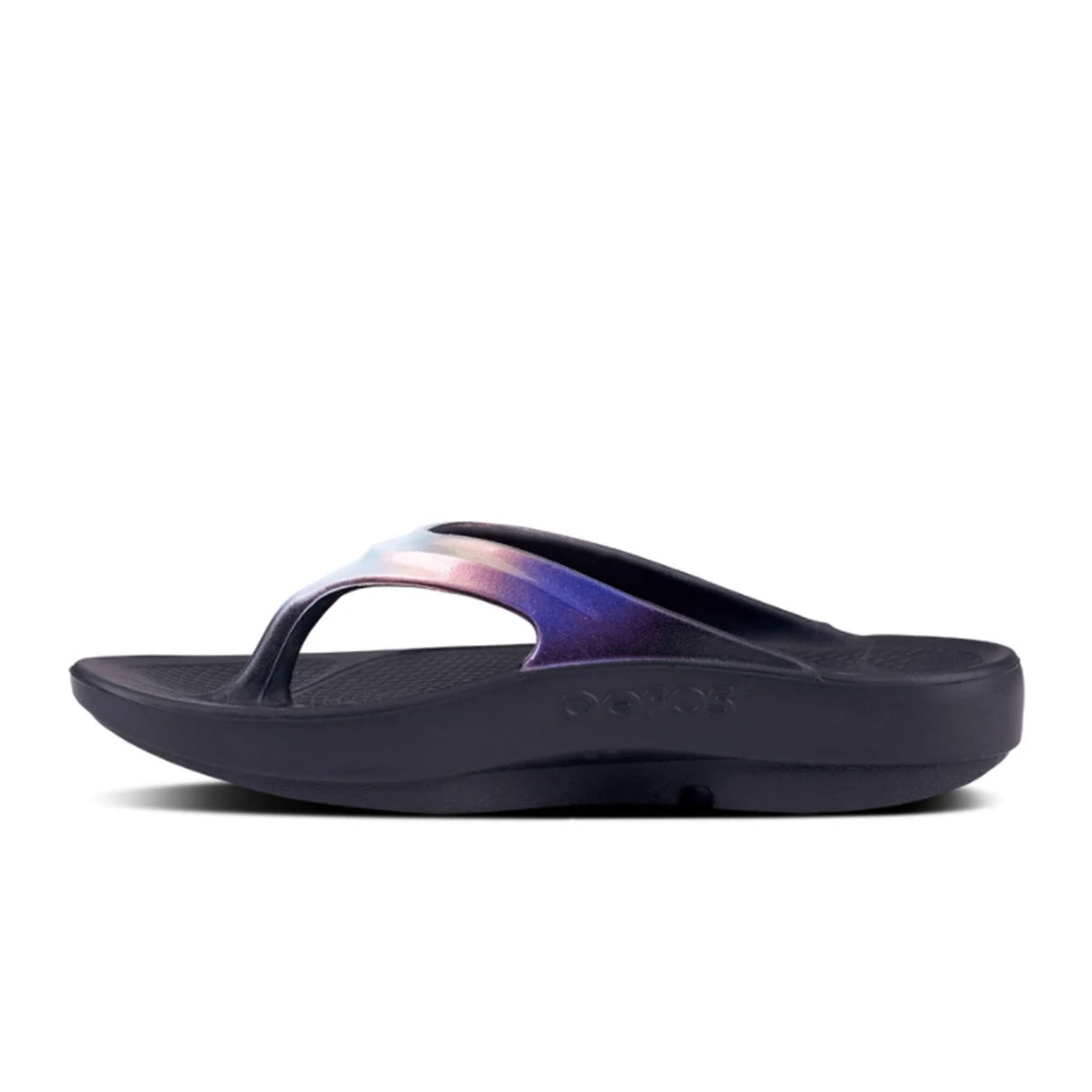 Oofos OOlala Luxe Sandal (Women) - Black/Calypso Sandal - Thong - The Heel Shoe Fitters