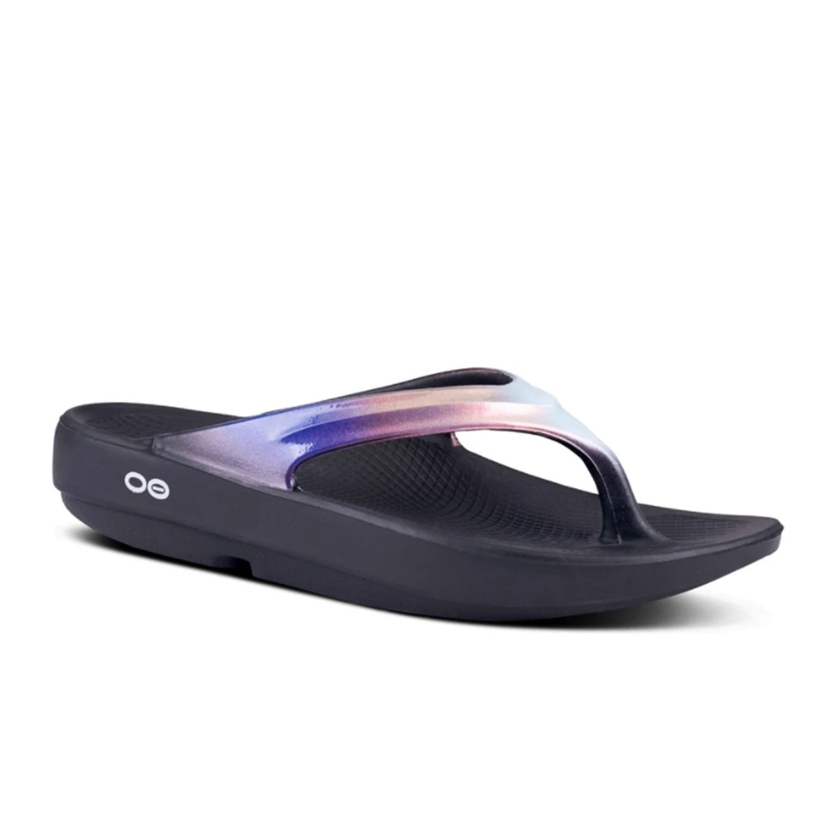 Oofos OOlala Luxe Sandal (Women) - Black/Calypso Sandal - Thong - The Heel Shoe Fitters