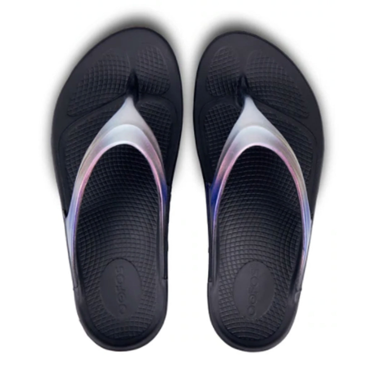 Oofos OOlala Luxe Sandal (Women) - Black/Calypso Sandal - Thong - The Heel Shoe Fitters