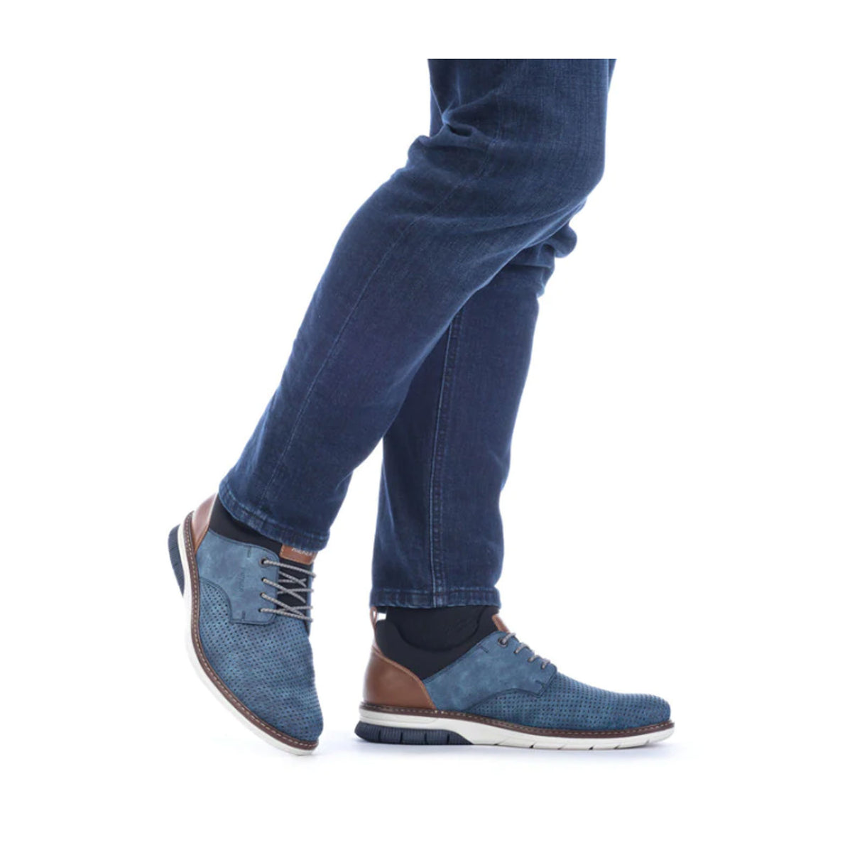 Rieker Dustin 14450-14 Lace Up(Men) - Blue/Brown Dress-Casual - Lace Ups - The Heel Shoe Fitters
