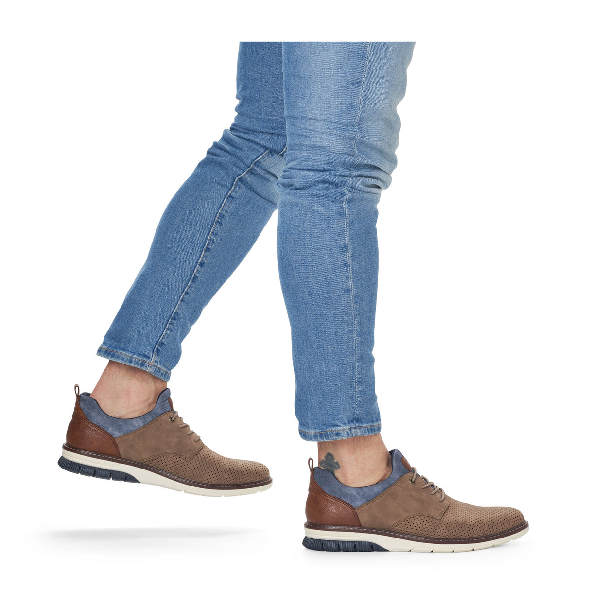 Rieker Dustin 14450-64 Lace Up (Men) - Brown/Blue Dress-Casual - Lace Ups - The Heel Shoe Fitters