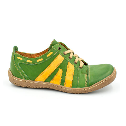 V-Italia Heritage Trainer (Women) - Green/Gold Athletic - Casual - Lace Up - The Heel Shoe Fitters