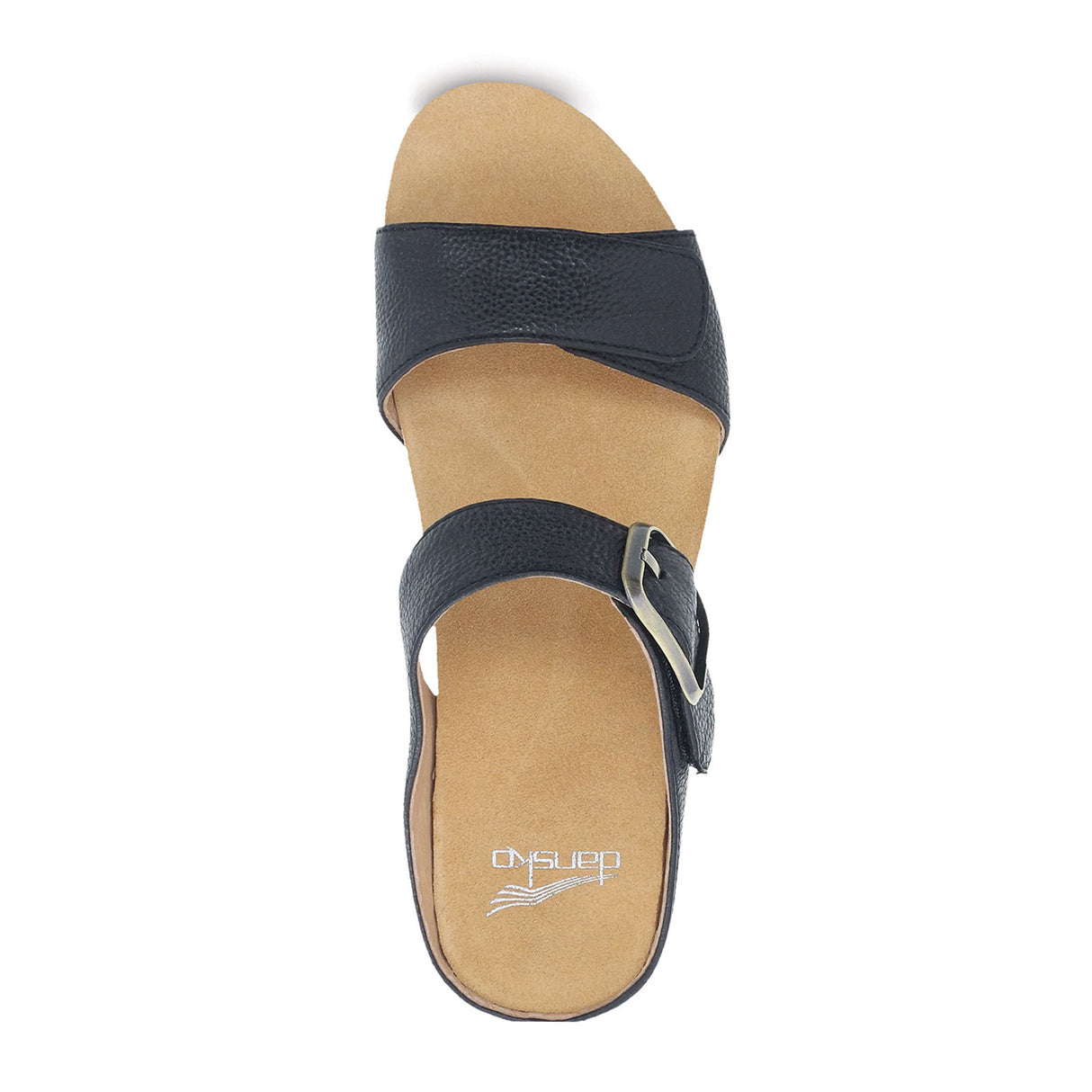 Dansko Tanya Wedge Sandal (Women) - Black Milled Burnished Sandal - Heel/Wedge - The Heel Shoe Fitters