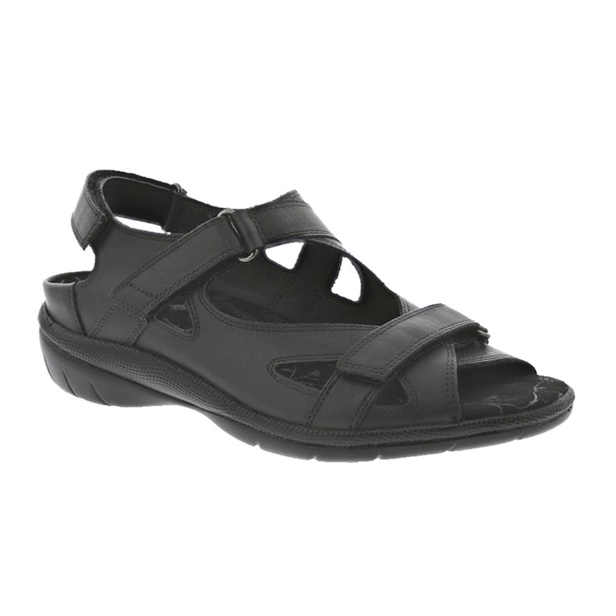 Drew Lagoon Backstrap Sandal (Women) - Black Leather Sandal - Backstrap - The Heel Shoe Fitters