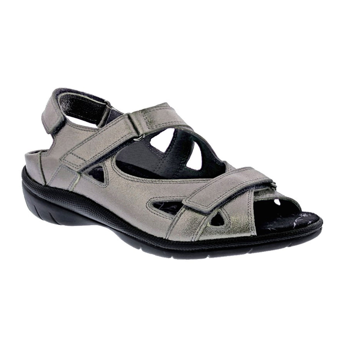 Drew Lagoon Backstrap Sandal (Women) - Pewter Leather Sandal - Backstrap - The Heel Shoe Fitters