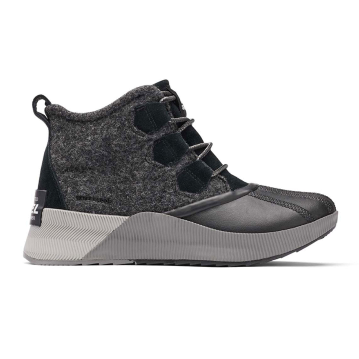 Sorel Out 'N About III Classic Waterproof Ankle Boot (Women) - Black Suede/Sea Salt Felt Boots - Winter - Ankle Boot - The Heel Shoe Fitters