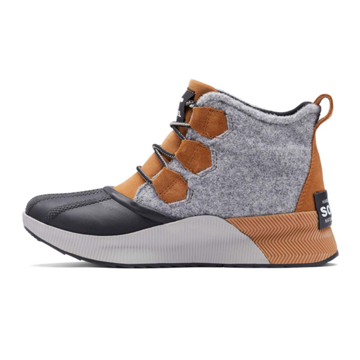 Sorel Out 'N About III Classic Waterproof Ankle Boot (Women) - Camel Brown Suede/Black Boots - Winter - Low - The Heel Shoe Fitters