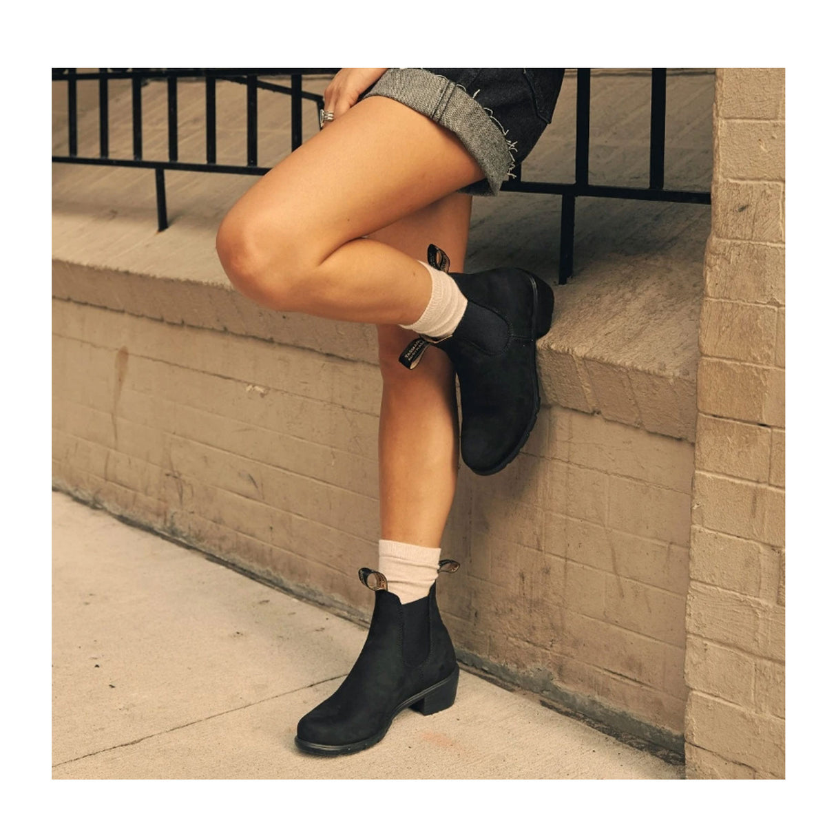 Blundstone 1960 Heeled Chelsea Boot (Women) - Black Nubuck Boots - Fashion - Chelsea - The Heel Shoe Fitters