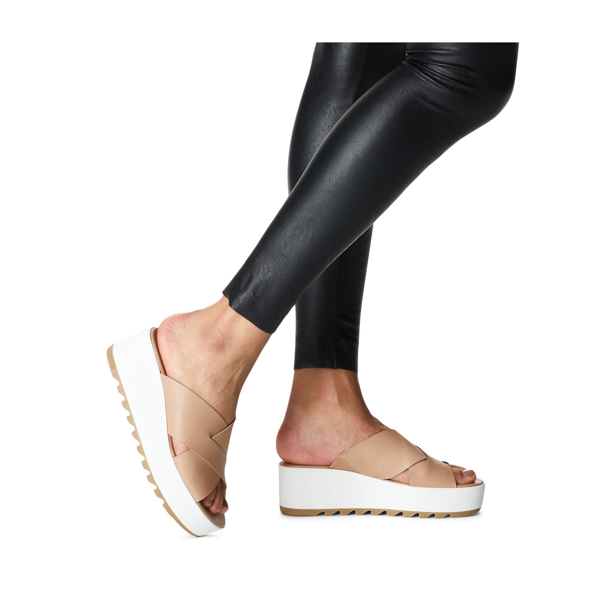 Sorel Cameron Flatform Slide Sandal (Women) - Honest Beige/Sea Salt Sandal - Slide - The Heel Shoe Fitters