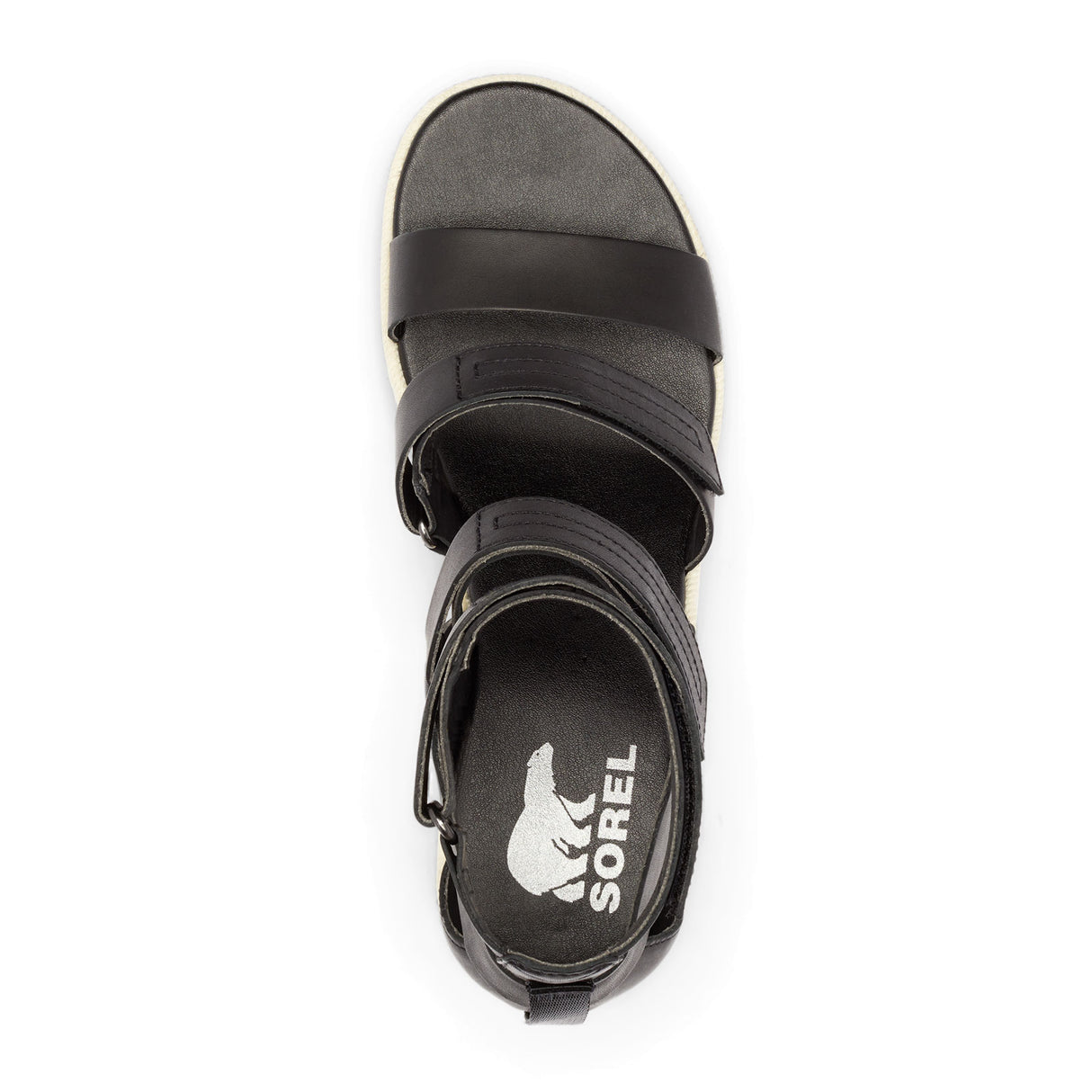 Sorel Cameron Wedge Multi Strap (Women) - Black/Chalk Sandals - Heel/Wedge - The Heel Shoe Fitters