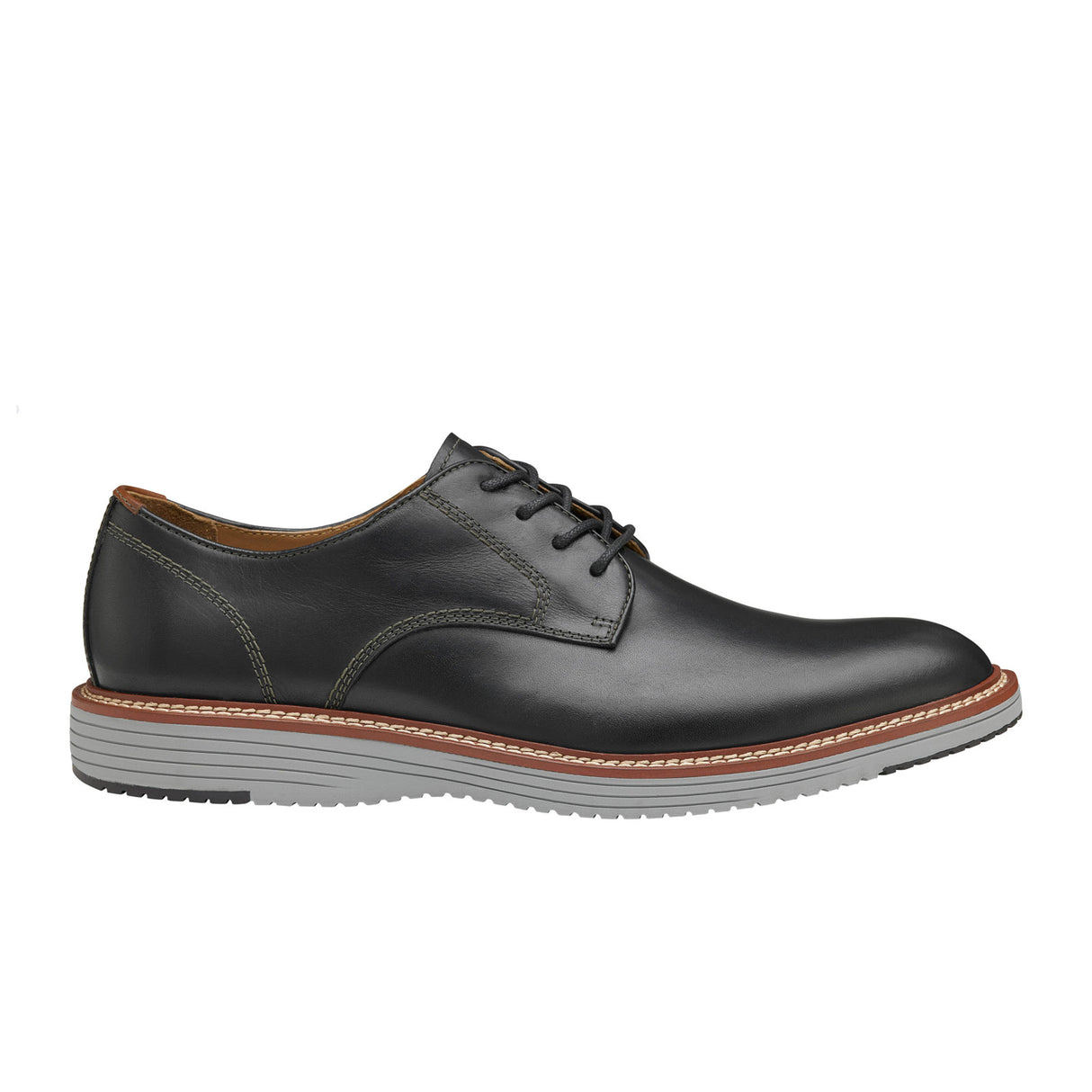 Johnston & Murphy Upton Plain Toe Oxford (Men) - Black Full Grain Dress-Casual - Oxford - The Heel Shoe Fitters
