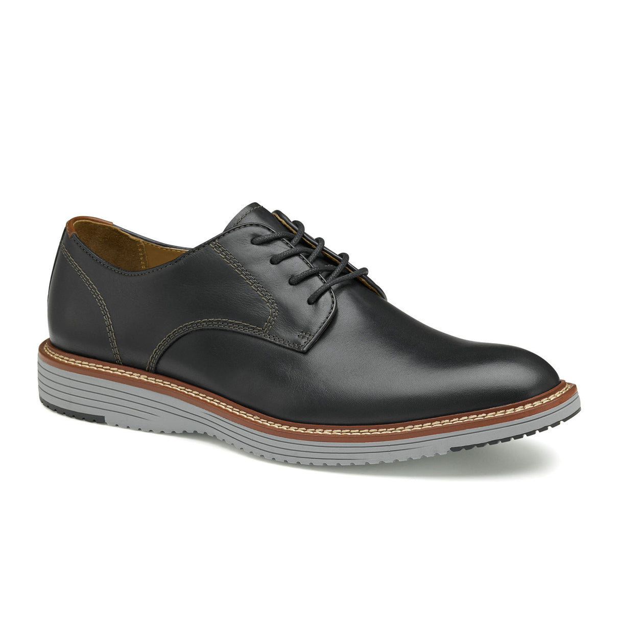 Johnston & Murphy Upton Plain Toe Oxford (Men) - Black Full Grain Dress-Casual - Oxford - The Heel Shoe Fitters