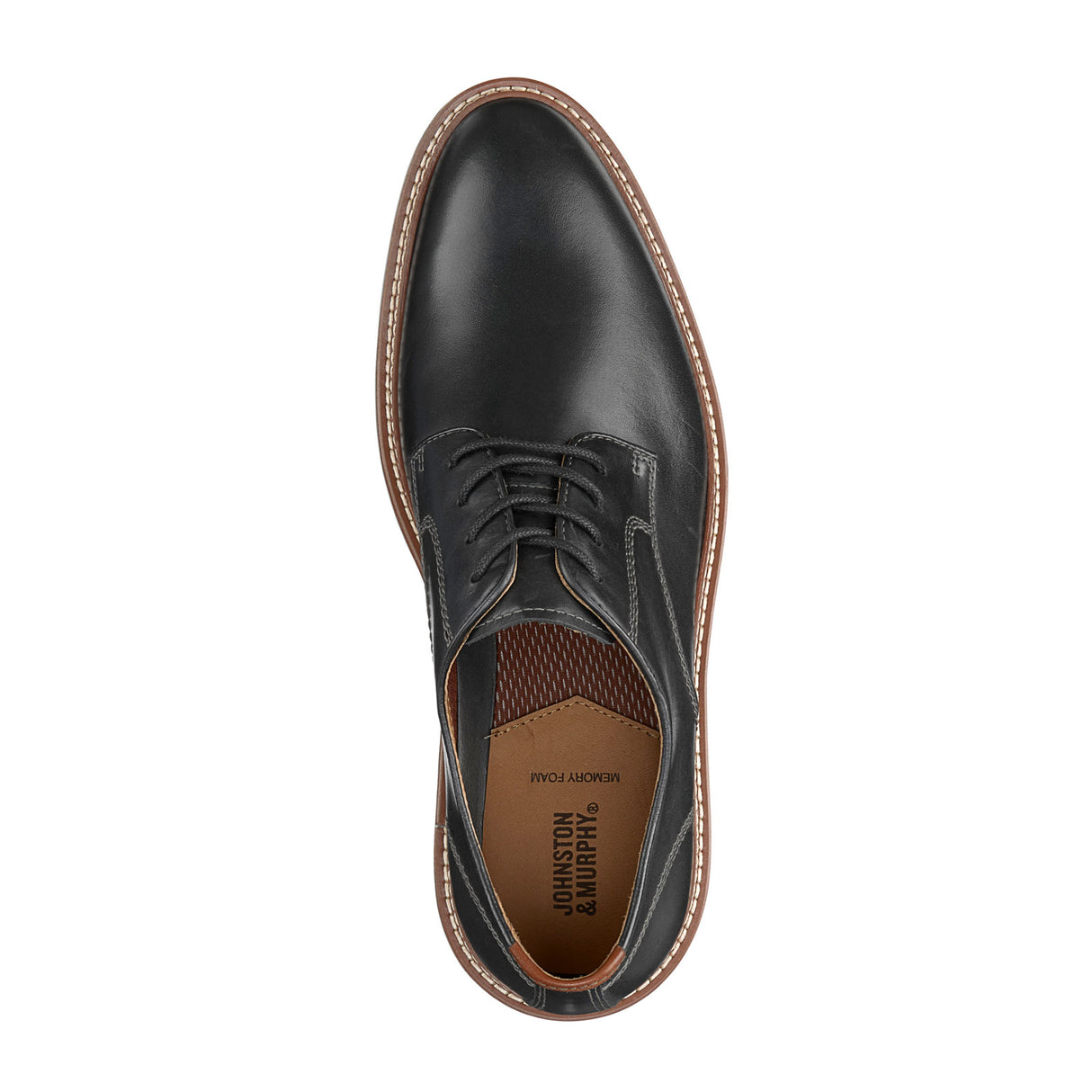 Johnston & Murphy Upton Plain Toe Oxford (Men) - Black Full Grain Dress-Casual - Oxford - The Heel Shoe Fitters