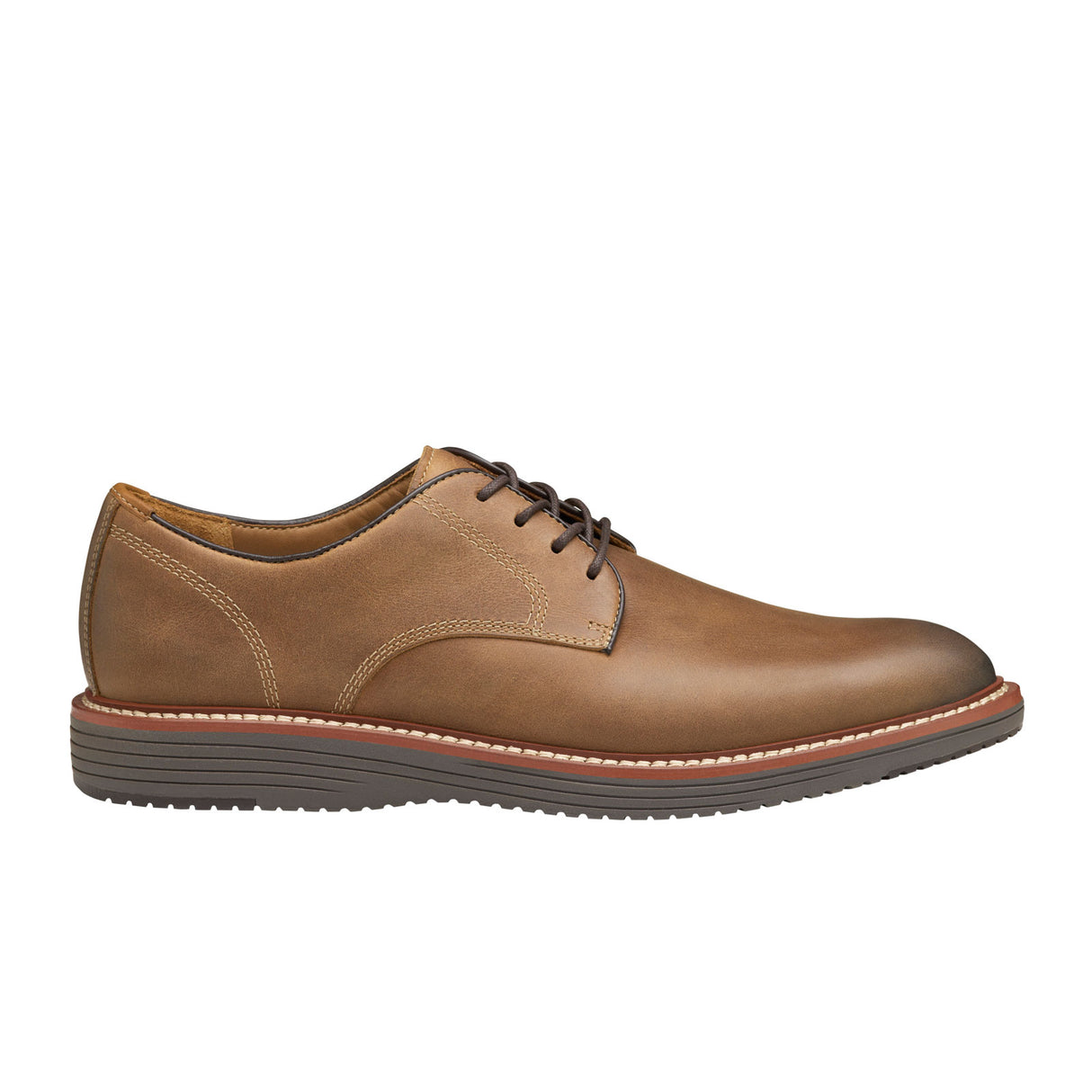 Johnston & Murphy Upton Plain Toe Oxford (Men) - Tan Oiled Full Grain Dress-Casual - Oxford - The Heel Shoe Fitters