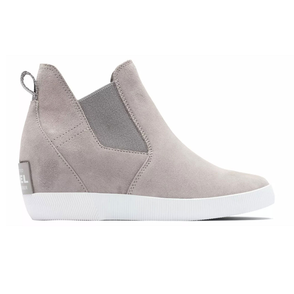 Sorel Out N About Slip On Wedge Ankle Boot (Women) - Chrome Grey/White Boots - Casual - Low - The Heel Shoe Fitters