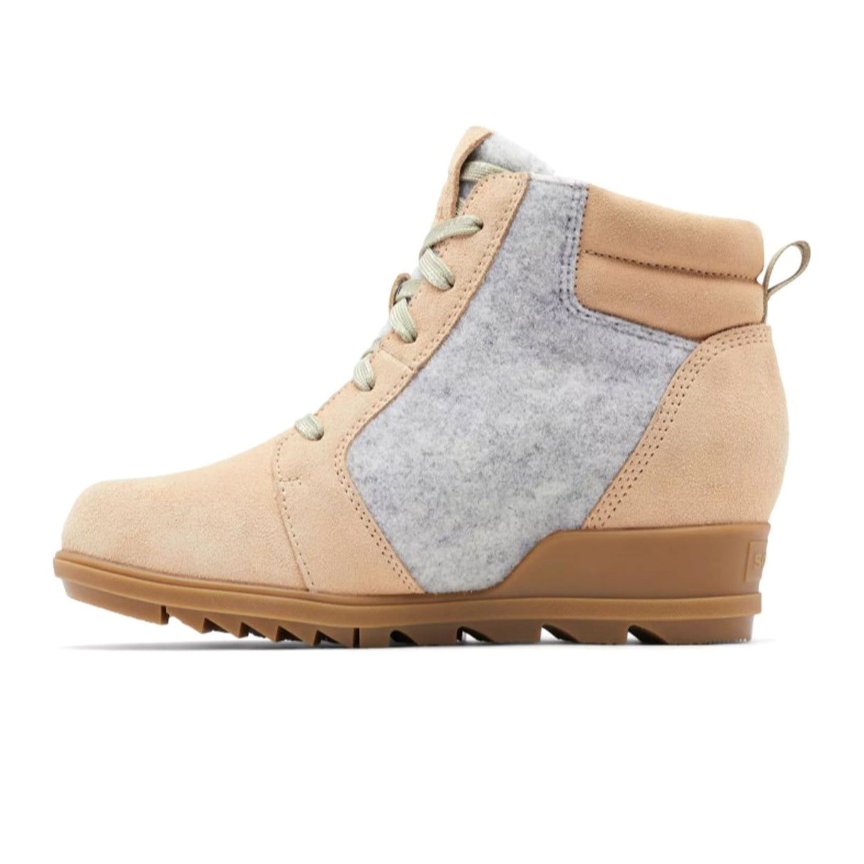 Sorel Evie Lace Wedge Ankle Boot (Women) - Ceramic/Natural Boots - Fashion - Wedge - The Heel Shoe Fitters
