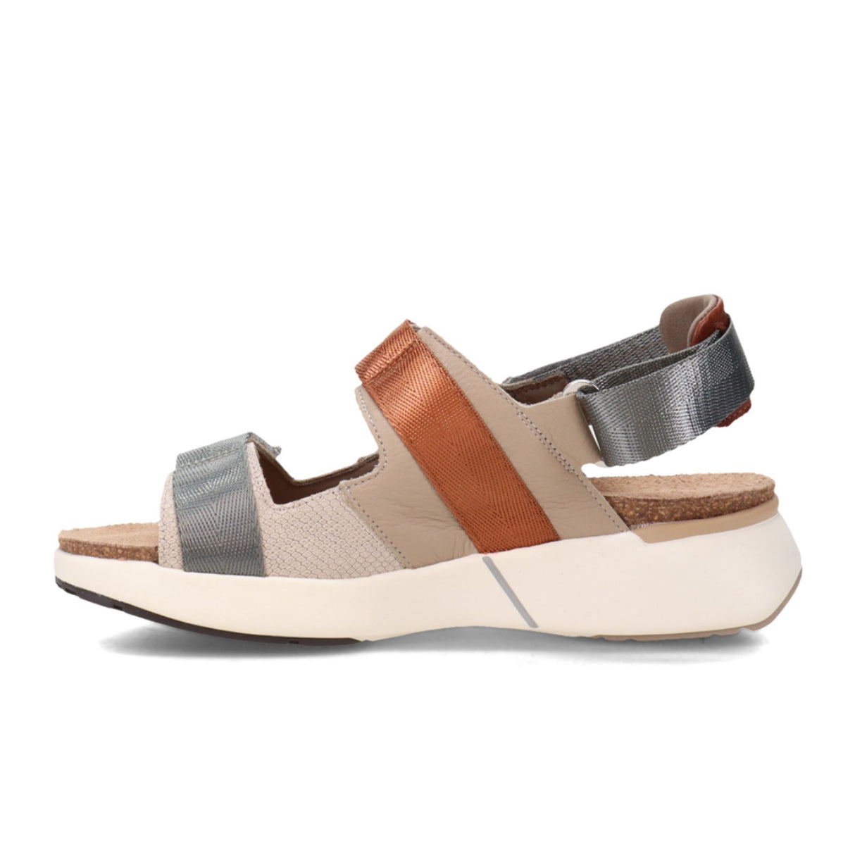 Naot Odyssey Active Sandal (Women) - Beige Lizard/Soft Beige/Soft Chestnut/Soft Silver Sandal - Backstrap - The Heel Shoe Fitters