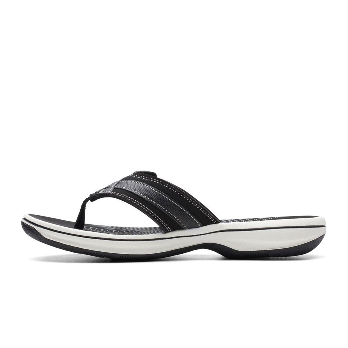 Clarks Breeze Sea Sandal (Women) - Black Synthetic Sandal - Thong - The Heel Shoe Fitters