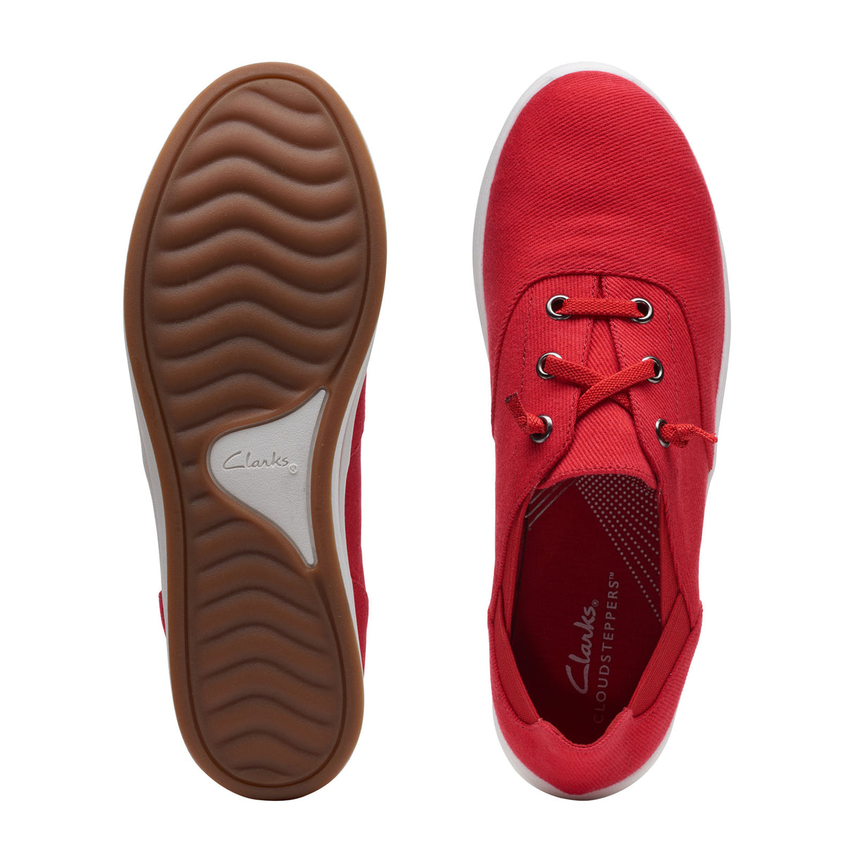 Clarks Breeze Ave Sneaker (Women) - Red Athletic - Casual - Lace Up - The Heel Shoe Fitters