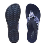 Clarks Arla Glison Thong Sandal (Women) - Blue Floral Synthetic Sandals - Thong - The Heel Shoe Fitters