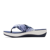 Clarks Arla Glison Thong Sandal (Women) - Blue Floral Synthetic Sandals - Thong - The Heel Shoe Fitters