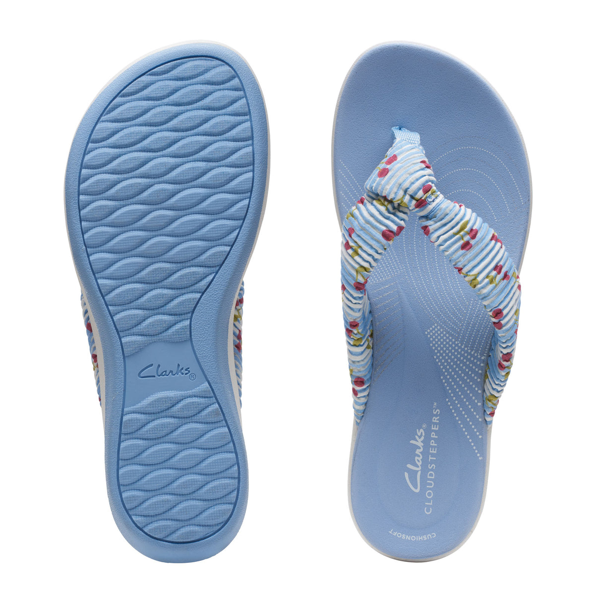 Clarks Arla Glison Sandal (Women) - Blue Synthetic Sandal - Thong - The Heel Shoe Fitters