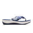 Clarks Arla Glison Thong Sandal (Women) - Blue Floral Synthetic Sandals - Thong - The Heel Shoe Fitters