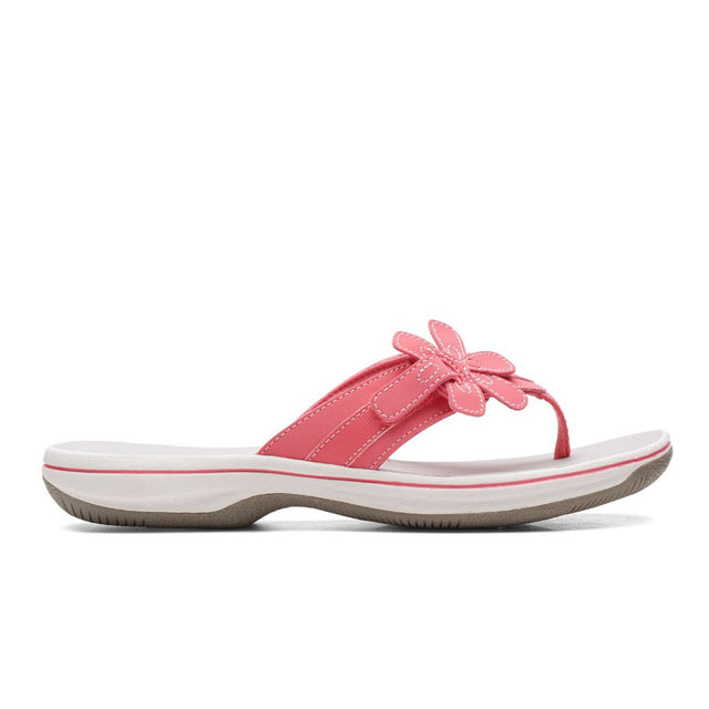 Clarks Brinkley Flora Thong Sandal (Women) - Bright Coral Sandals - Thong - The Heel Shoe Fitters