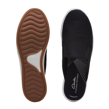 Clarks Breeze Shore Slide (Women) - Black Dress-Casual - Slip Ons - The Heel Shoe Fitters